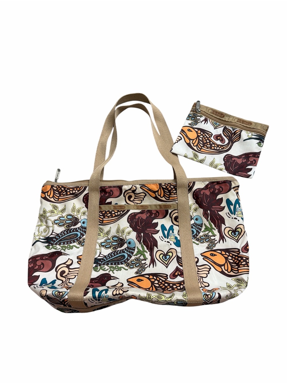 LeSportsac tote bag and matching zip pouch
